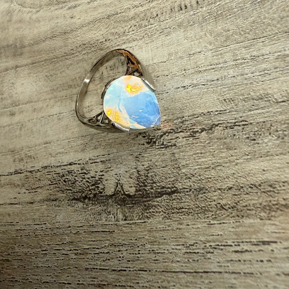 Opalite Teardrop Solid Sterling Silver Stamped 92… - image 5